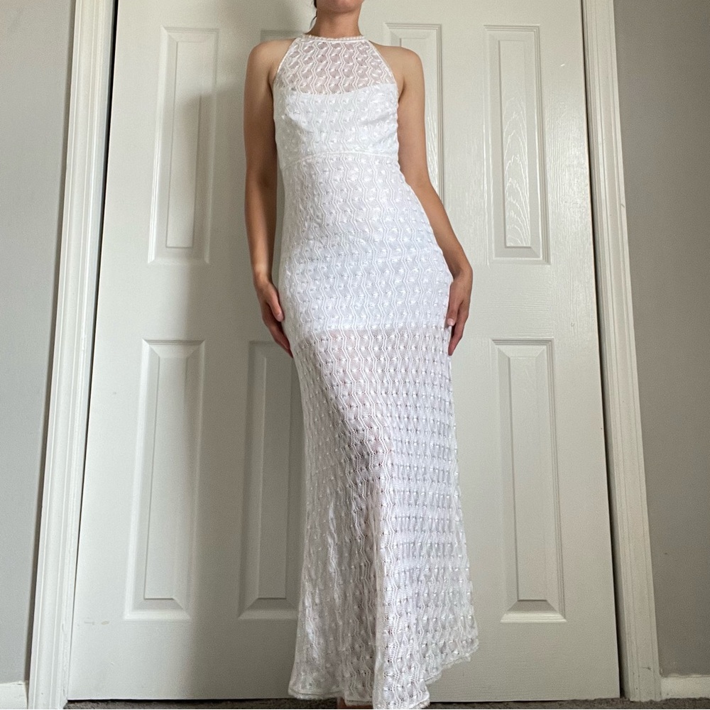 Vintage Tadashi Shoji • lace mermaid style bridal wedding prom Dress